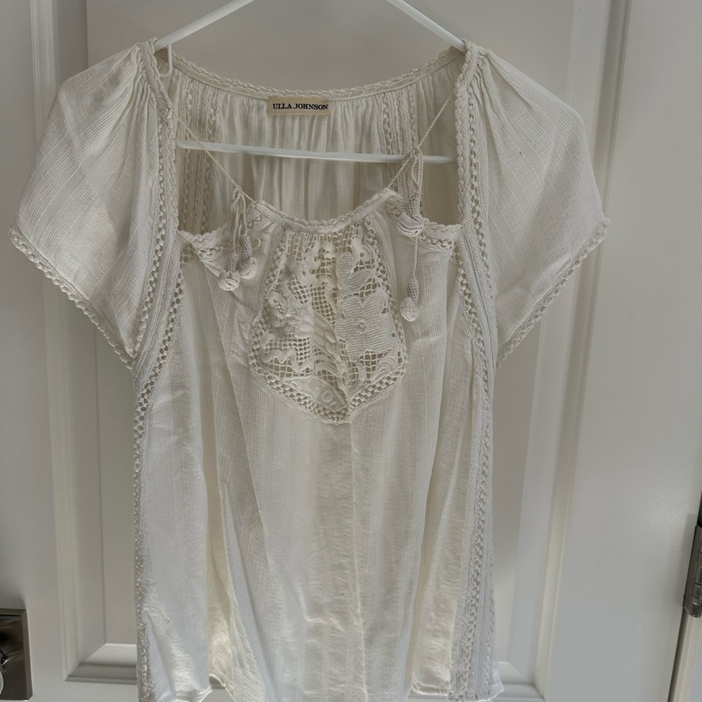 Ulla Johnson white embroidered top size 4